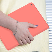 For iPad 10.2 2021 / 2020 / 2019 Mutural Silicone Microfiber Tablet Case(Pink Orange)