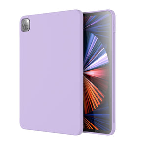 For iPad Pro 11 inch Mutural Silicone Microfiber Tablet Case(Lavender)