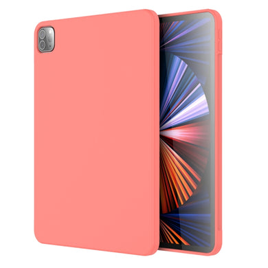 For iPad Pro 12.9 inch Mutural Silicone Microfiber Tablet Case(Pink Orange)
