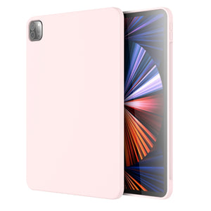 For iPad Pro 12.9 inch Mutural Silicone Microfiber Tablet Case(Pink)