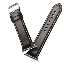For Apple Watch Series 8&7 41mm / SE 2&6&SE&5&4 40mm / 3&2&1 38mm Oil Wax Retro Cowhide Strap Watch Band(Black)