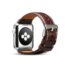 For Apple Watch Series 8&7 41mm / SE 2&6&SE&5&4 40mm / 3&2&1 38mm Oil Wax Retro Cowhide Strap Watch Band(Red)