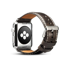 For Apple Watch Series 7 45mm / 6 & SE & 5 & 4 44mm / 3 & 2 & 1 42mm Oil Wax Retro Cowhide Strap Watch Band(Black)