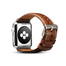 For Apple Watch Series 7 45mm / 6 & SE & 5 & 4 44mm / 3 & 2 & 1 42mm Oil Wax Retro Cowhide Strap Watch Band(Brown)