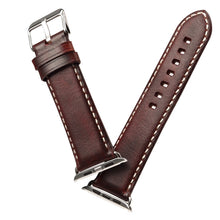 For Apple Watch Series 7 45mm / 6 & SE & 5 & 4 44mm / 3 & 2 & 1 42mm Oil Wax Retro Cowhide Strap Watch Band(Red)