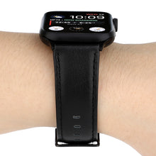 For Apple Watch Series 8&7 41mm / SE 2&6&SE&5&4 40mm / 3&2&1 38mm Oil Wax Crazy Horse Texture Genuine Leather Watch Band(Black)