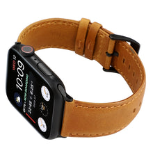 For Apple Watch Series 7 41mm / 6 & SE & 5 & 4 40mm / 3 & 2 & 1 38mm Oil Wax Crazy Horse Texture Genuine Leather Watch Band(Light Brown)