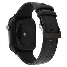 For Apple Watch Series 7 45mm / 6 & SE & 5 & 4 44mm / 3 & 2 & 1 42mm Oil Wax Crazy Horse Texture Genuine Leather Watch Band(Black)