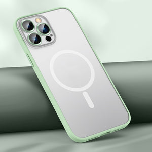 For iPhone 12 Pro Max MagSafe Matte Phone Case(Green)