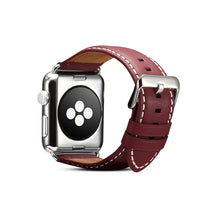 For Apple Watch Series 8&7 41mm / SE 2&6&SE&5&4 40mm / 3&2&1 38mm Environmental Protection Genuine Leather Watch Band Watch Band(Red-brown)