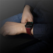 For Apple Watch Series 8&7 41mm / SE 2&6&SE&5&4 40mm / 3&2&1 38mm Environmental Protection Genuine Leather Watch Band Watch Band(Red-brown)
