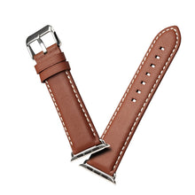 For Apple Watch Series 8&7 41mm / SE 2&6&SE&5&4 40mm / 3&2&1 38mm Environmental Protection Genuine Leather Watch Band Watch Band(Light Brown)
