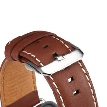 For Apple Watch Series 8&7 41mm / SE 2&6&SE&5&4 40mm / 3&2&1 38mm Environmental Protection Genuine Leather Watch Band Watch Band(Light Brown)