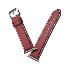 For Apple Watch Ultra 49mm / Series 8&7 45mm / SE 2&6&SE&5&4 44mm / 3&2&1 42mm Environmental Protection Genuine Leather Watch Band Watch Band(Red-brown)