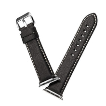 For Apple Watch Series 7 45mm / 6 & SE & 5 & 4 44mm / 3 & 2 & 1 42mm Environmental Protection Genuine Leather Watch Band Watch Band(Black)
