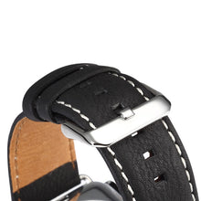 For Apple Watch Series 7 45mm / 6 & SE & 5 & 4 44mm / 3 & 2 & 1 42mm Environmental Protection Genuine Leather Watch Band Watch Band(Black)