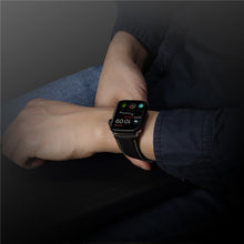 For Apple Watch Series 7 45mm / 6 & SE & 5 & 4 44mm / 3 & 2 & 1 42mm Environmental Protection Genuine Leather Watch Band Watch Band(Black)