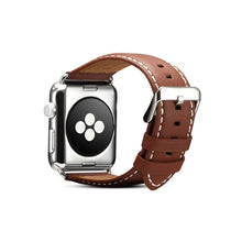 For Apple Watch Series 7 45mm / 6 & SE & 5 & 4 44mm / 3 & 2 & 1 42mm Environmental Protection Genuine Leather Watch Band Watch Band(Light Brown)