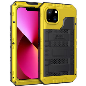 For iPhone 13 Shockproof Waterproof Dustproof Metal + Silicone Phone Case with Screen Protector(Yellow)