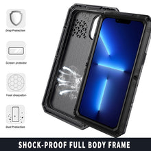 For iPhone 13 Pro Shockproof Waterproof Dustproof Metal + Silicone Phone Case with Screen Protector (Black)