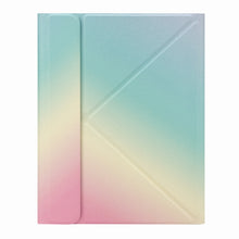 H-109S Monochrome Backlight Bluetooth Keyboard Leather Case with Rear Three-fold Holder For iPad Pro 11 inch 2021 & 2020 & 2018 / Air 2020 10.9(Rainbow)