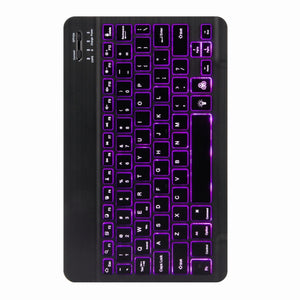 H-109S Monochrome Backlight Bluetooth Keyboard Leather Case with Rear Three-fold Holder For iPad Pro 11 inch 2021 & 2020 & 2018 / Air 2020 10.9(Dark Night Green)