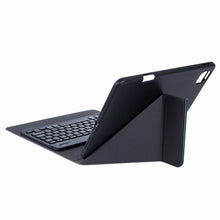 H-109S Monochrome Backlight Bluetooth Keyboard Leather Case with Rear Three-fold Holder For iPad Pro 11 inch 2021 & 2020 & 2018 / Air 2020 10.9(Dark Night Green)