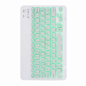 H-109S Monochrome Backlight Bluetooth Keyboard Leather Case with Rear Three-fold Holder For iPad Pro 11 inch 2021 & 2020 & 2018 / Air 2020 10.9(Purple)