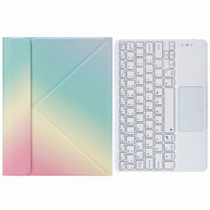 H-109C Touch Bluetooth Keyboard Leather Case with Rear Three-fold Holder For iPad Pro 11 inch 2021 & 2020 & 2018 / Air 2020 10.9(Rainbow)