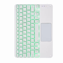 H-097CS Touch Backlight Bluetooth Keyboard Leather Case with Rear Three-fold Holder For iPad 9.7 2018 & 2017(Rainbow)