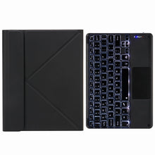 H-109CS Touch Backlight Bluetooth Keyboard Leather Case with Rear Three-fold Holder For iPad Pro 11 inch 2021 & 2020 & 2018 / Air 2020 10.9(Black)