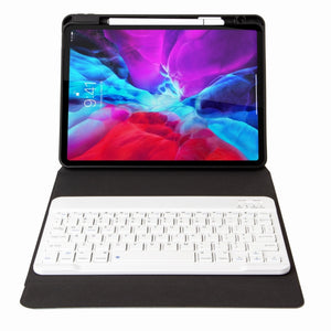 H-102 Bluetooth Keyboard Leather Case with Rear Three-fold Holder For iPad 10.2 2020 & 2019 / Pro 10.5 inch(Purple)