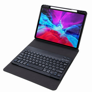 H-102 Bluetooth Keyboard Leather Case with Rear Three-fold Holder For iPad 10.2 2020 & 2019 / Pro 10.5 inch(Black)