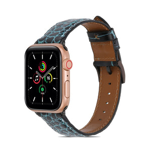 Crocodile Texture Leather Watch Band for Apple Watch Series 8&7 41mm / SE 2&6&SE&5&4 40mm / 3&2&1 38mm(Green)