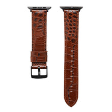 Crocodile Texture Leather Watch Band for Apple Watch Series 8&7 41mm / SE 2&6&SE&5&4 40mm / 3&2&1 38mm(Red)