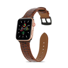 Crocodile Texture Leather Watch Band for Apple Watch Ultra 49mm / Series 8&7 45mm / SE 2&6&SE&5&4 44mm / 3&2&1 42mm(Brown)