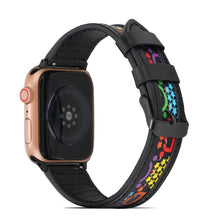 Genuine Leather + GD Knitting Watch Band for Apple Watch Ultra 49mm / Series 8&7 45mm / SE 2&6&SE&5&4 44mm / 3&2&1 42mm(Black)