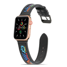 Genuine Leather + GD Knitting Watch Band for Apple Watch Ultra 49mm / Series 8&7 45mm / SE 2&6&SE&5&4 44mm / 3&2&1 42mm(Black)