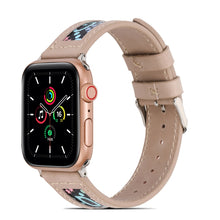 Genuine Leather + GD Knitting Watch Band for Apple Watch Ultra 49mm / Series 8&7 45mm / SE 2&6&SE&5&4 44mm / 3&2&1 42mm(Beige)