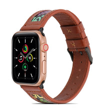 Genuine Leather + GD Knitting Watch Band for Apple Watch Ultra 49mm / Series 8&7 45mm / SE 2&6&SE&5&4 44mm / 3&2&1 42mm(Brown)