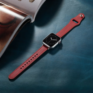Nail Button Watch Band For Apple Watch Ultra 49mm / Series 8&7 45mm / SE 2&6&SE&5&4 44mm / 3&2&1 42mm(Dark Red)