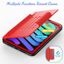 For iPad mini 6 Smart B Magnetic Leather Tablet Case(Red)