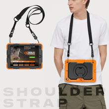 For iPad 10.2 2021 / 2020 / 2019 Silicone + PC Tablet Case with Shoulder Strap(Orange+Black)