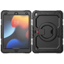 For iPad 10.2 2021 / 2020 / 2019 Silicone + PC Tablet Case with Shoulder Strap(Black)