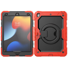 For iPad 10.2 2021 / 2020 / 2019 Silicone + PC Tablet Case with Shoulder Strap(Red+Black)