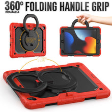 For iPad 10.2 2021 / 2020 / 2019 Silicone + PC Tablet Case with Shoulder Strap(Red+Black)