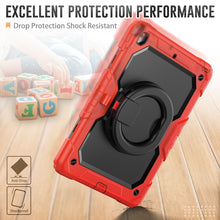 For iPad 10.2 2021 / 2020 / 2019 Silicone + PC Tablet Case with Shoulder Strap(Red+Black)