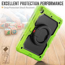 For iPad 10.2 2021 / 2020 / 2019 Silicone + PC Tablet Case with Shoulder Strap(Yellow Green+Black)
