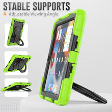 For iPad 10.2 2021 / 2020 / 2019 Silicone + PC Tablet Case with Shoulder Strap(Yellow Green+Black)