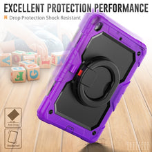 For iPad 10.2 2021 / 2020 / 2019 Silicone + PC Tablet Case with Shoulder Strap(Purple+Black)